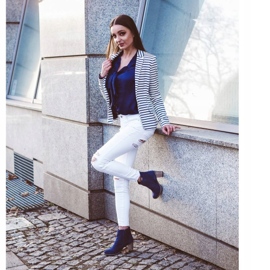 Olivier Sara Navy blue magas sarkú csizma kék 4