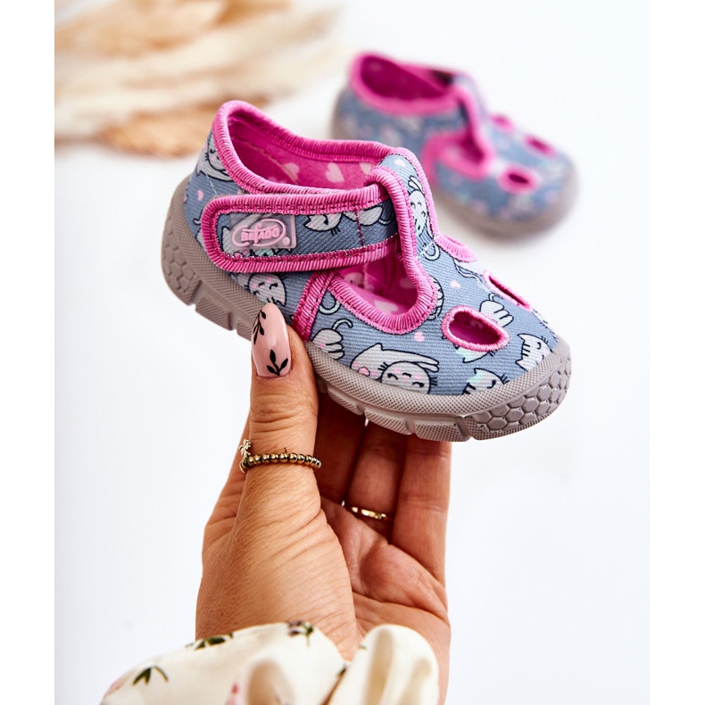 BEFADO S.A. Papucs Befado Cats 533P014 kék-rózsaszín 1