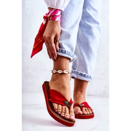 Női anyagú papucs Big Star JJ274A349 Piros 1