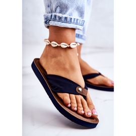 Női anyagú papucsok Big Star JJ274A346 sötétkék 1