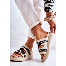 Női Divatos Bőr Papucs La.Fi Bézs Menifis fekete 2