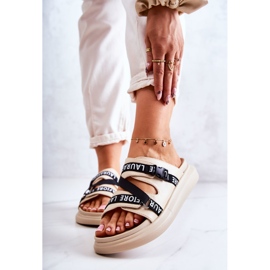 Női Divatos Bőr Papucs La.Fi Bézs Menifis fekete 1