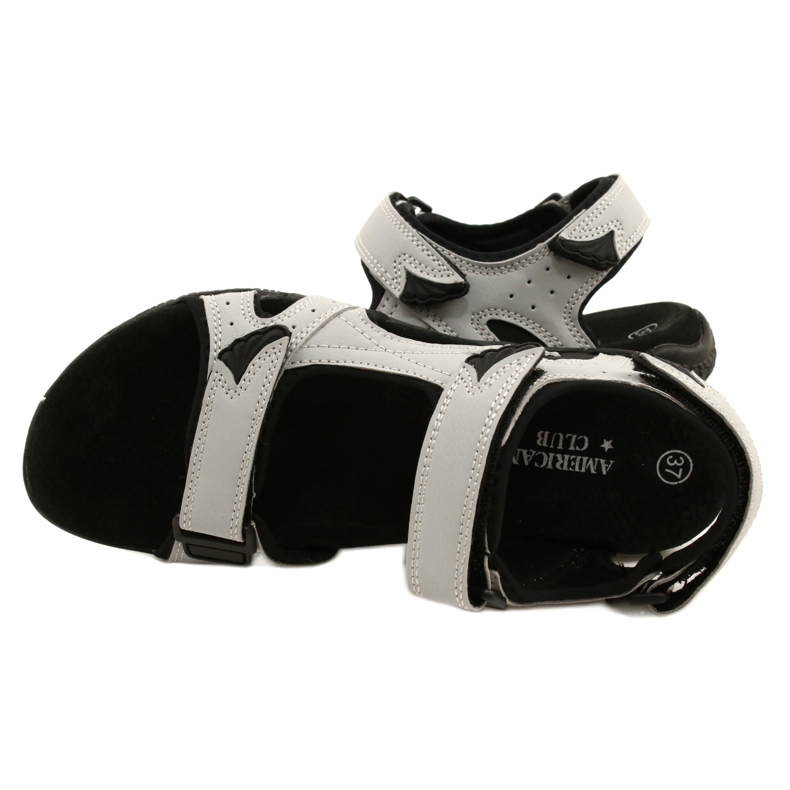 American Club HL53 / 22 Szandál LT.Grey bőr betéttel szürke 4