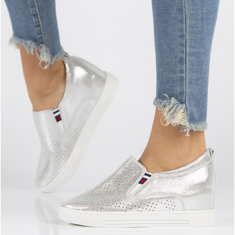 Bőr cipő Filippo DP1356 / 22 Si ezüst 1