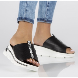 Bőr papucs Filippo DK3679 / 22 Bk fekete 1