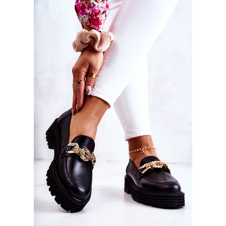 Női Brogues Cipők Arany Bőr Dekoráció Laura Messi 2383 Fekete 2