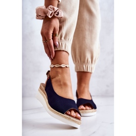 Női szandál Wedge Big Star JJ276046 sötétkék színű 1