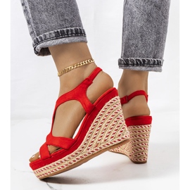 Vörös espadrillák egy cédrus éken piros 1