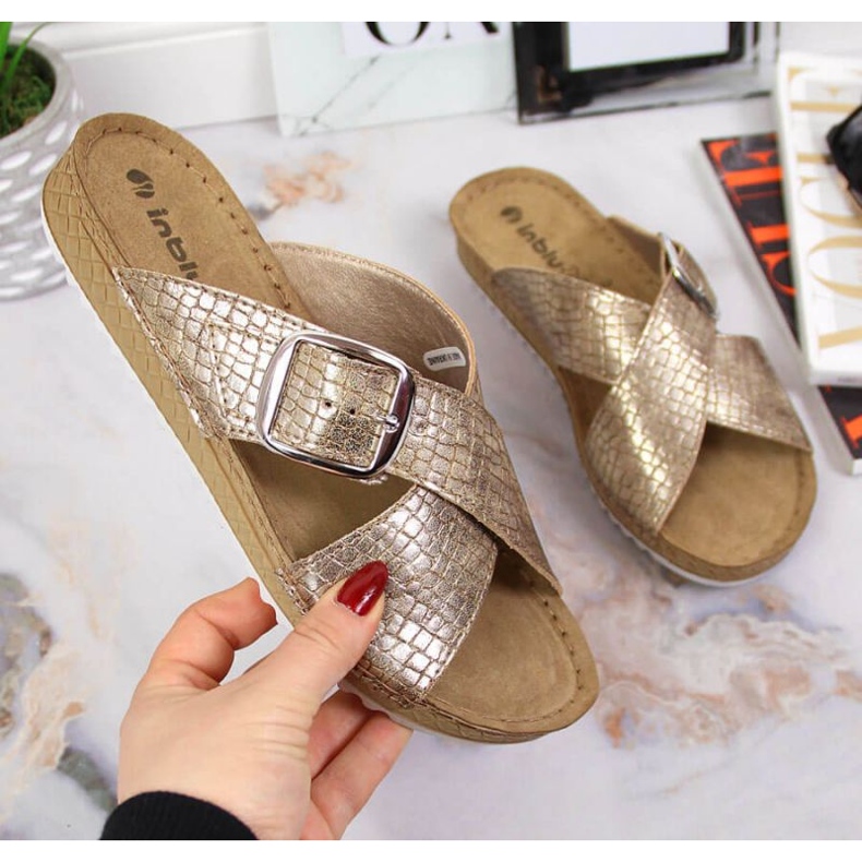 Inblu W ARC17 arany kígyópapucs aranysárga 1