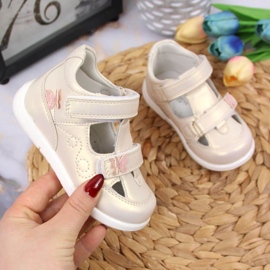 Tépőzáras áttört cipő American Club Jr AM892A arany aranysárga 1