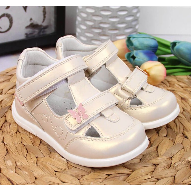 Tépőzáras áttört cipő American Club Jr AM892A arany aranysárga 2