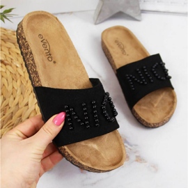 Gyöngyös papucs eVento W EVE356A fekete 1