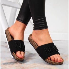 Gyöngyös papucs eVento W EVE356A fekete 2