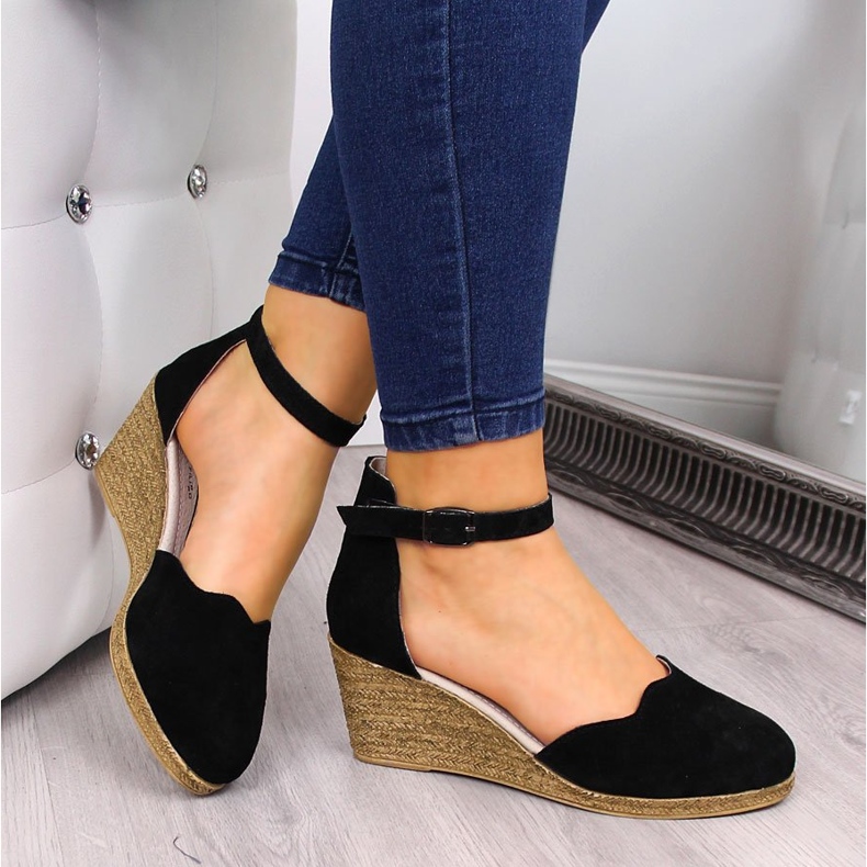 Bőr női szandál fekete éken Filippo 1