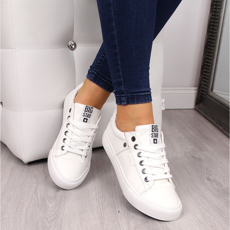 Alacsony felső eko bőr fehér Big Star GG274060 1