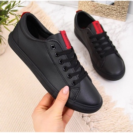 Alacsony felső eko bőr fekete Big Star DD274687 2