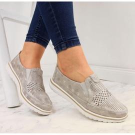 Női arany áttört bőrcipő Jezzi aranysárga 1