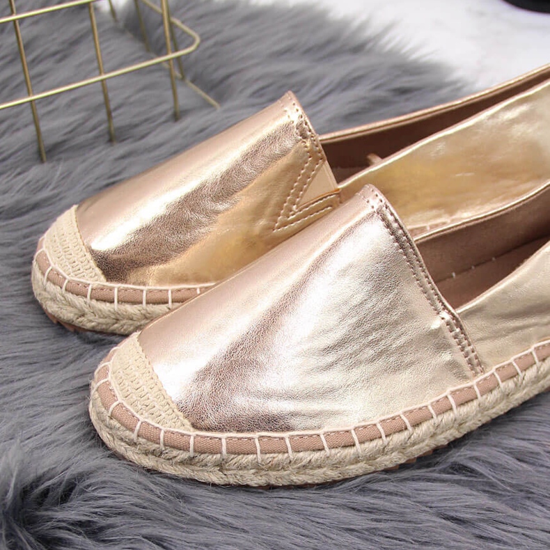 Női espadrillák eco bőrrel, arany Big Star HH274503 aranysárga 2