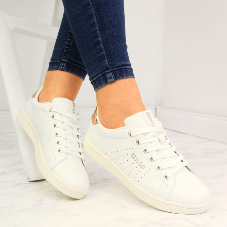 Alacsony szárú fehér eko bőr tornacipő Big Star DD274583 1