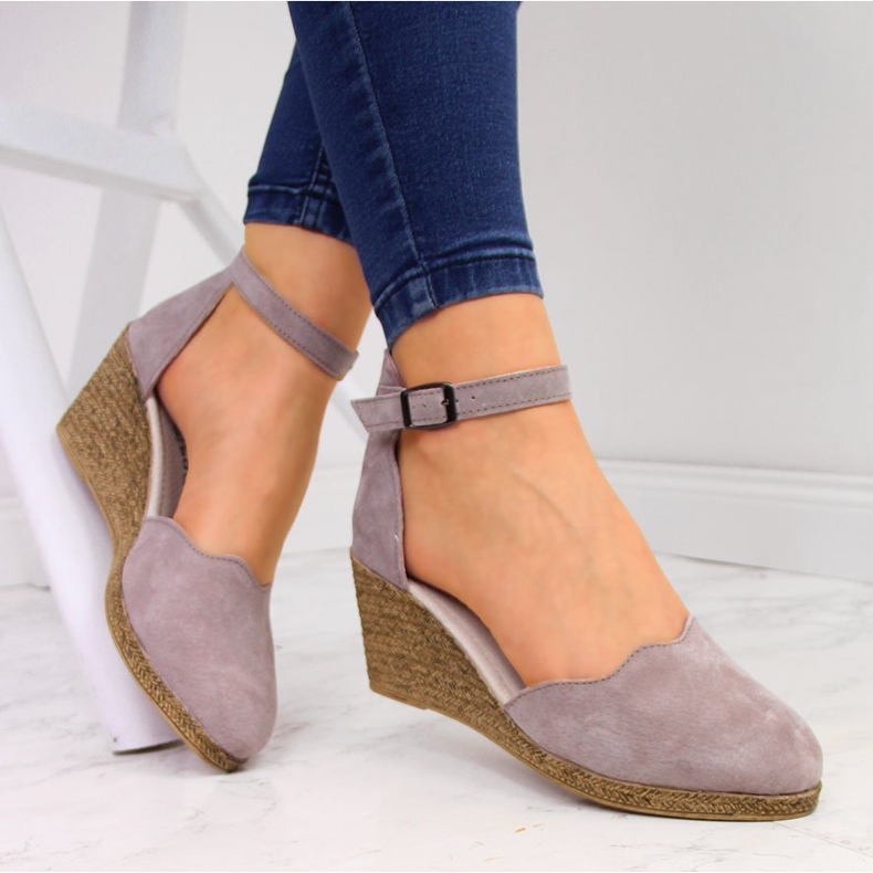 Bőr női szandál éken, piszkos rózsaszín Filippo 1