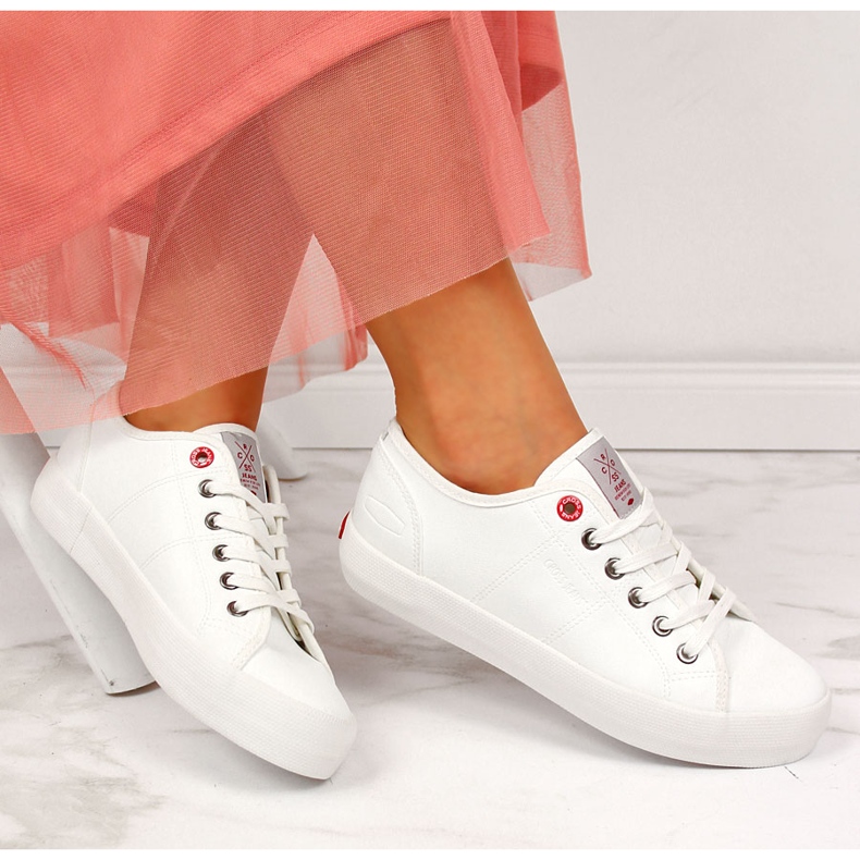 Női tornacipő alacsony eco bőr fehér Cross Jeans II2R4004C 1