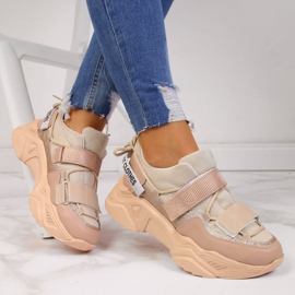 Tornacipő vastag tépőzáras bézs Navy Dot talpon 1 Tornacipő vastag tépőzáras bézs Navy Dot talpon 1