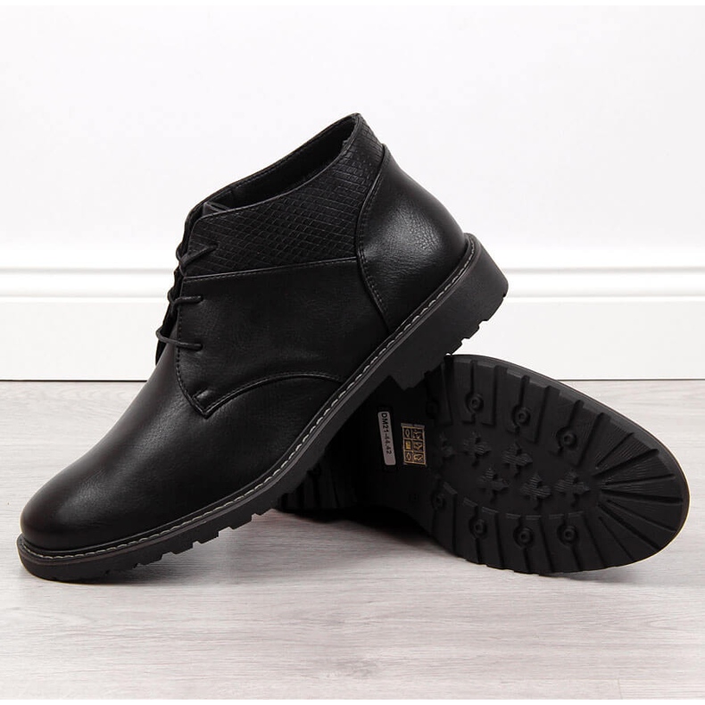 Hétköznapi férfi hőszigetelt fekete Nowacki cipő 2