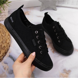 Alacsony felső csipke textil fekete Big Star JJ274064 1