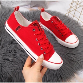 Piros textil alacsony tornacipő Big Star JJ274124 1