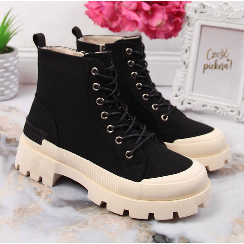 S.Barski Fekete DA női tornacipő a platformon 2 S.Barski Fekete DA női tornacipő a platformon 2