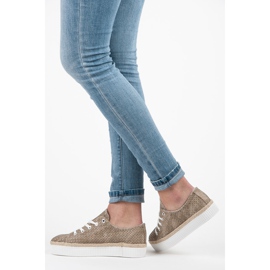 Kylie Áttört tornacipő az emelvényen barna 2