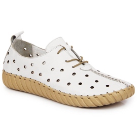 Fehér Artiker áttört kényelmes bőrcipő 1