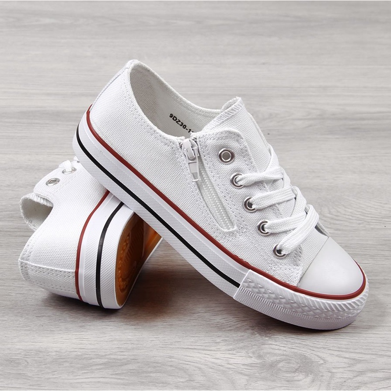 News Gyerek alacsony tornacipő cipzárral, fehér ÚJDONSÁGOK 1