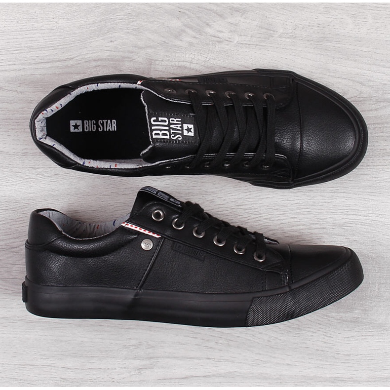 Férfi alacsony felső eko bőr fekete Big Star GG174029 1