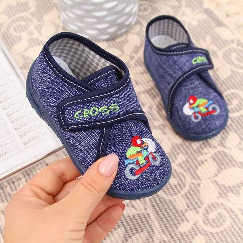 Sötétkék Nazo otthoni fiú papucs 1