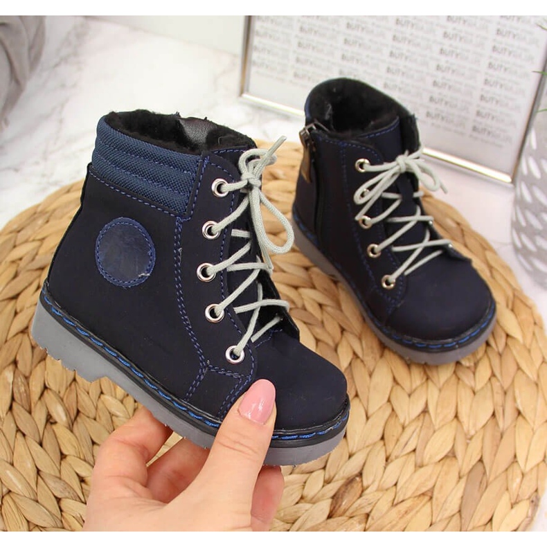 Sötétkék gyerek meleg csizma Kornecki 4984 1