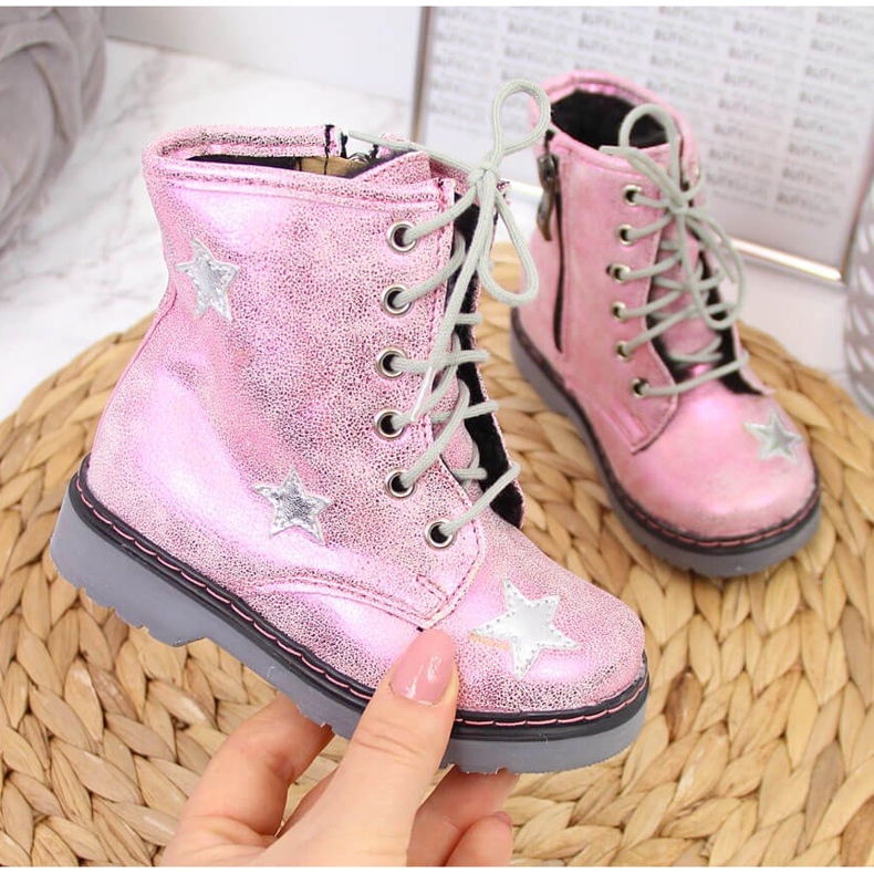 Rózsaszín meleg lány csizma Kornecki 6216 1