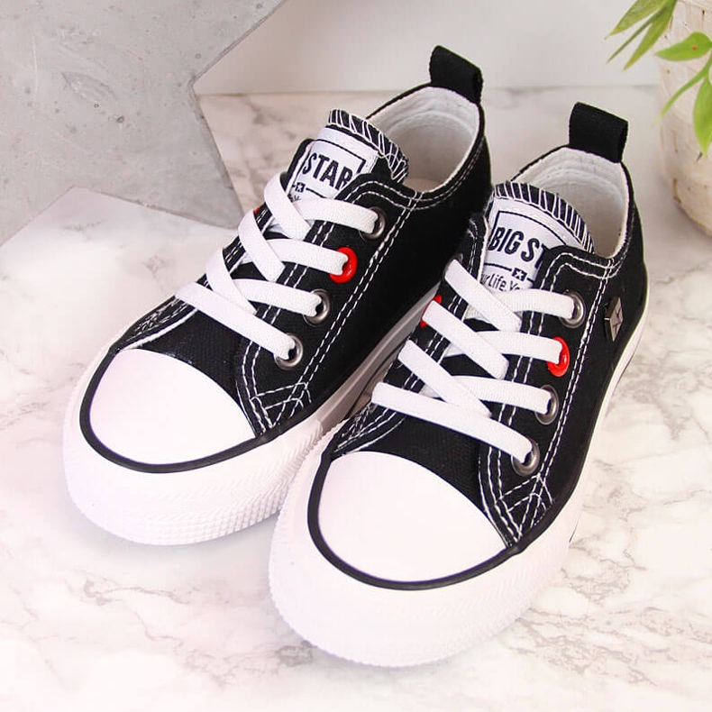 Gyermek tornacipő alacsony fekete Big Star HH374090 fehér 2