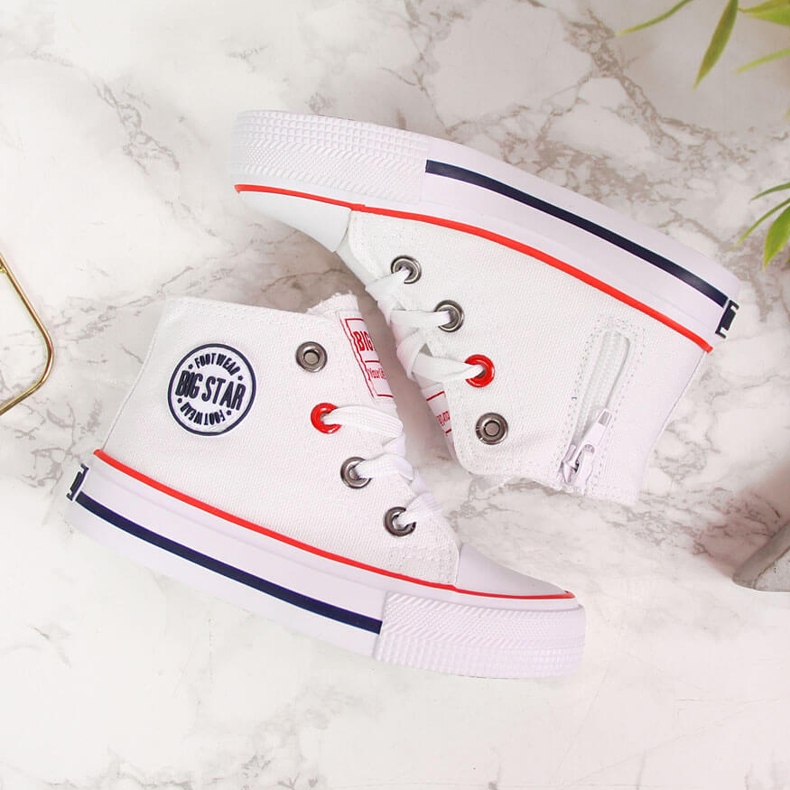 Gyermek fehér cipzáras tornacipő Big Star HH374083 2