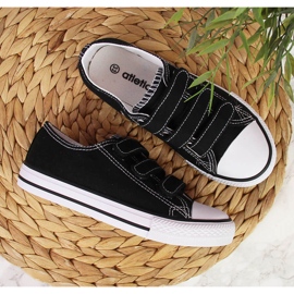 Fekete Atletico alacsony szárú gyerek tornacipő tépőzárral 2