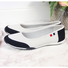 Női áttört fehér és sötétkék Filippo balerinák 1