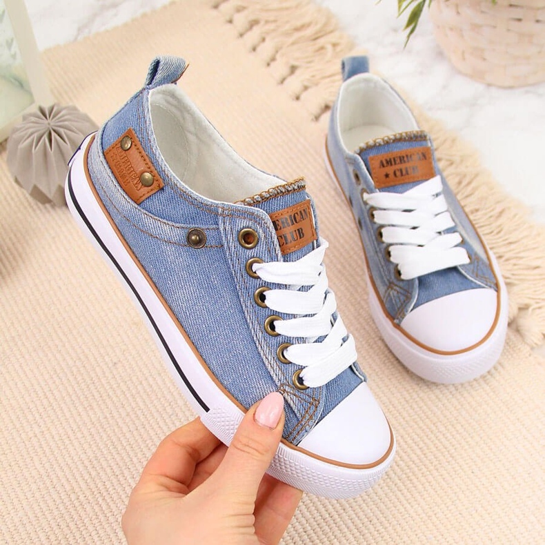 American Club kék farmerkék gyerek tornacipő 1