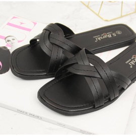 S.Barski Női lapos fekete papucs S. Barski 2