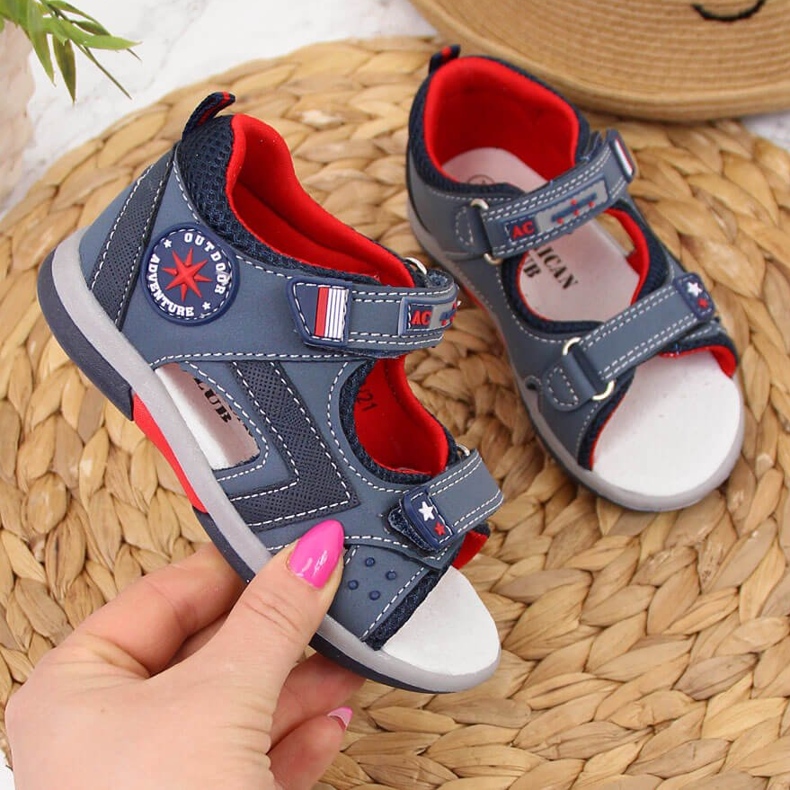 American Club sötétkék tépőzáras szandál fiúknak 1