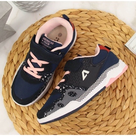 Lány sportcipő tépőzárral, sötétkék American Club 2