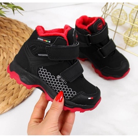 Fiú fekete tépőzáras vízálló hócsizma American Club 1