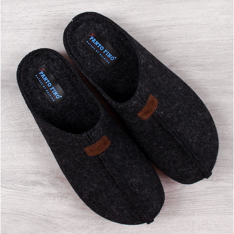 Férfi papucs filc fekete papucs Panto Fino II167010 1