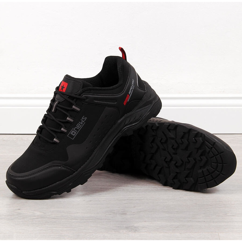 News Férfi túracipő vízálló fekete HÍREK 1