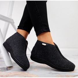 Női otthoni papucs, cipzárral szigetelve, szürke Cloxx 1