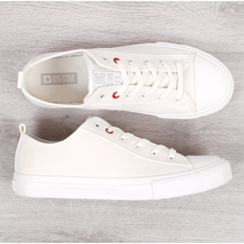 Férfi fehér ekobőr alacsony szárú tornacipő Big Star JJ174006 1